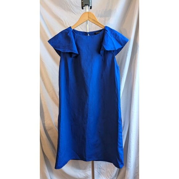 Vintage Y2K TARA JARMON Cobalt Blue Shift Mini Dress Cut Out Back Size 40 - Picture 1 of 7